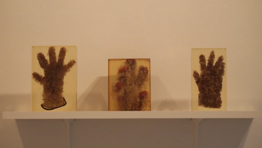 Teresa Murak, three "Hand-sculptures" by Teresa Murak, done in 1975 from the series "Objects I -III", courtesy Dr. Osman Djajadisastra 