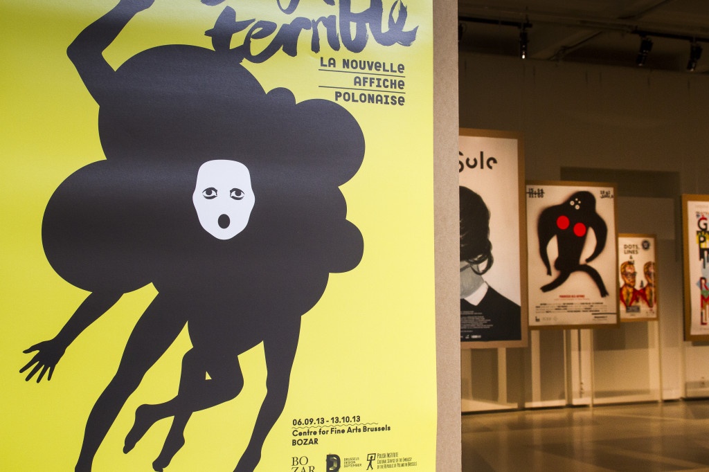 Display view, Enfant terrible. New Polish Poster, BOZAR Center for Fine Arts, Brussels, photo Slawek Kozdras, courtesy of organisers