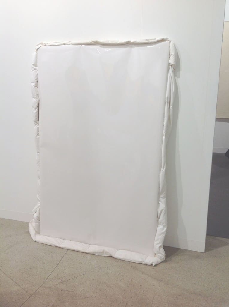 Michał Budny, Only Fear, 2015, wood, coated paper, blanket, 190 x 125 x 8 cm, Galerie Nordenhake, photo Contemporary Lynx