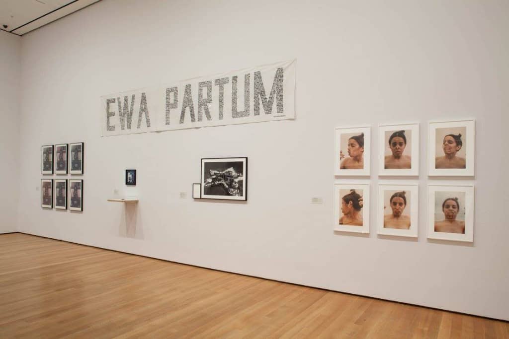 Ewa Partum Installation view of Transmissions: Art in Eastern Europe and Latin America, 1960–1980 at The Museum of Modern Art, New York (September 5, 2015–January 3, 2016). Photo by Thomas Griesel