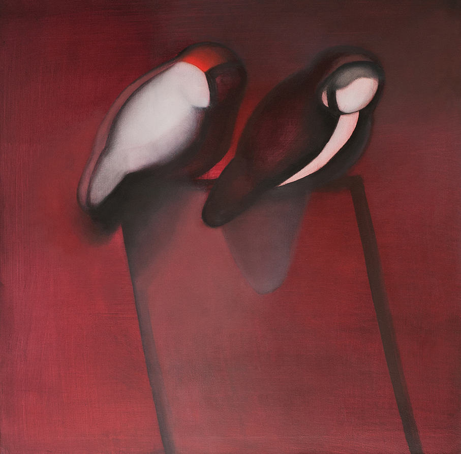 Anna Kott, Soulmates, 2017, acrylic/ oil on canvas, 90 x 90 cm 