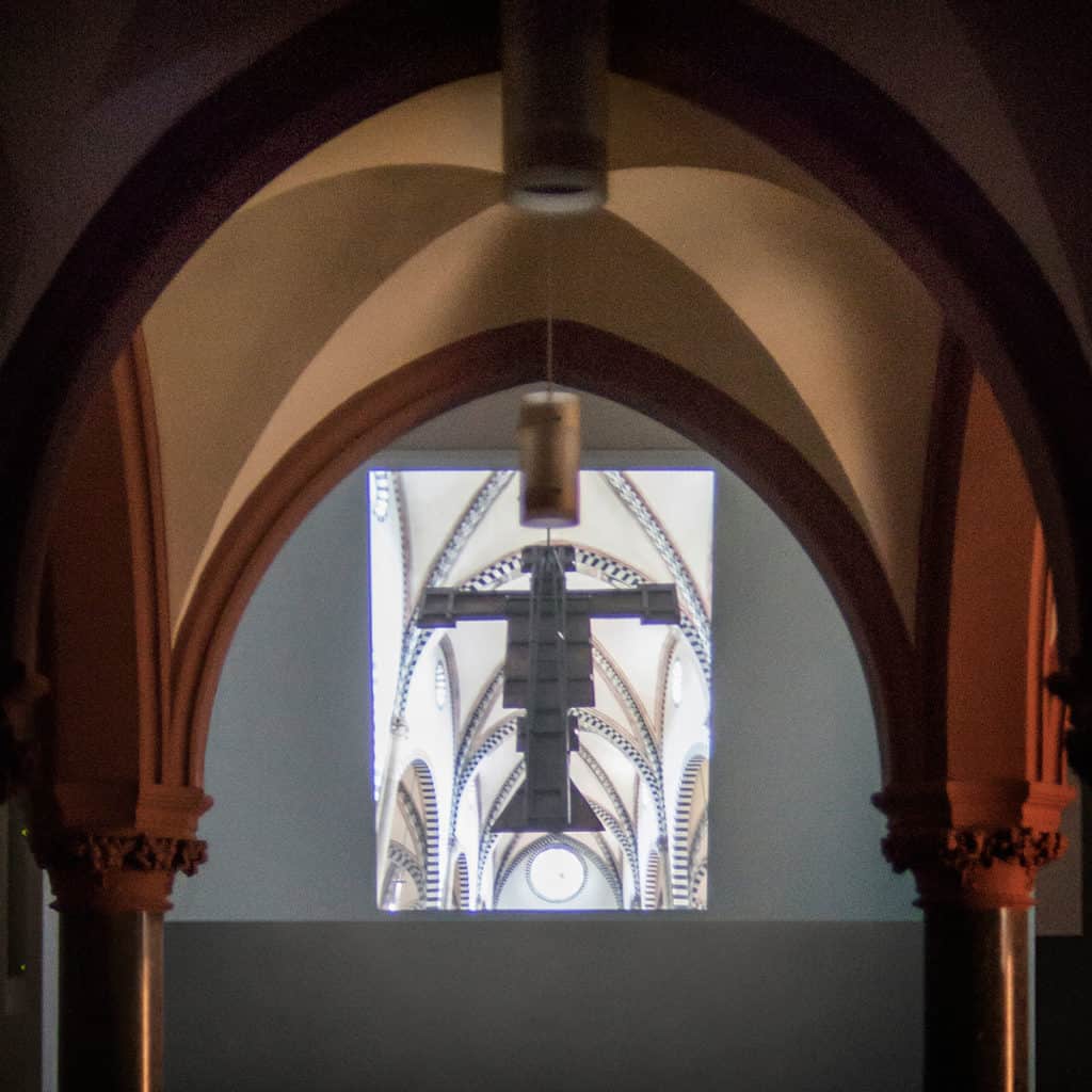 „Mad Tea Party” (curated by Aneta Rostkowska and Jakub Woynarowski), „Fugitive Mirror” by Alexander Nagel and Amelia Saul, lecture/video, Christuskirche, Cologne, 2017