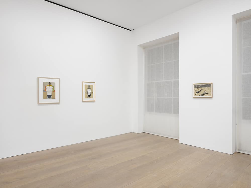 Installation view, Andrzej Wróblewski, David Zwirner, London, 2018. © Andrzej Wróblewski Foundation. www.andrzejwróblewski.pl.  Photo by Jack Hems. Courtesy David Zwirner, New York/London