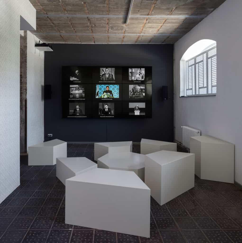 Heba Y. Amin, Operation Sunken Sea (The Anti-Control Room), 2018, video installation, mixed media, installation view (detail), 10. Berlin Biennale, ZK/U Zentrum für Kunst und Urbanistik, Berlin, courtesy Heba Y. Amin; Zilberman Gallery, Istanbul/ Berlin, photo: Timo Ohler