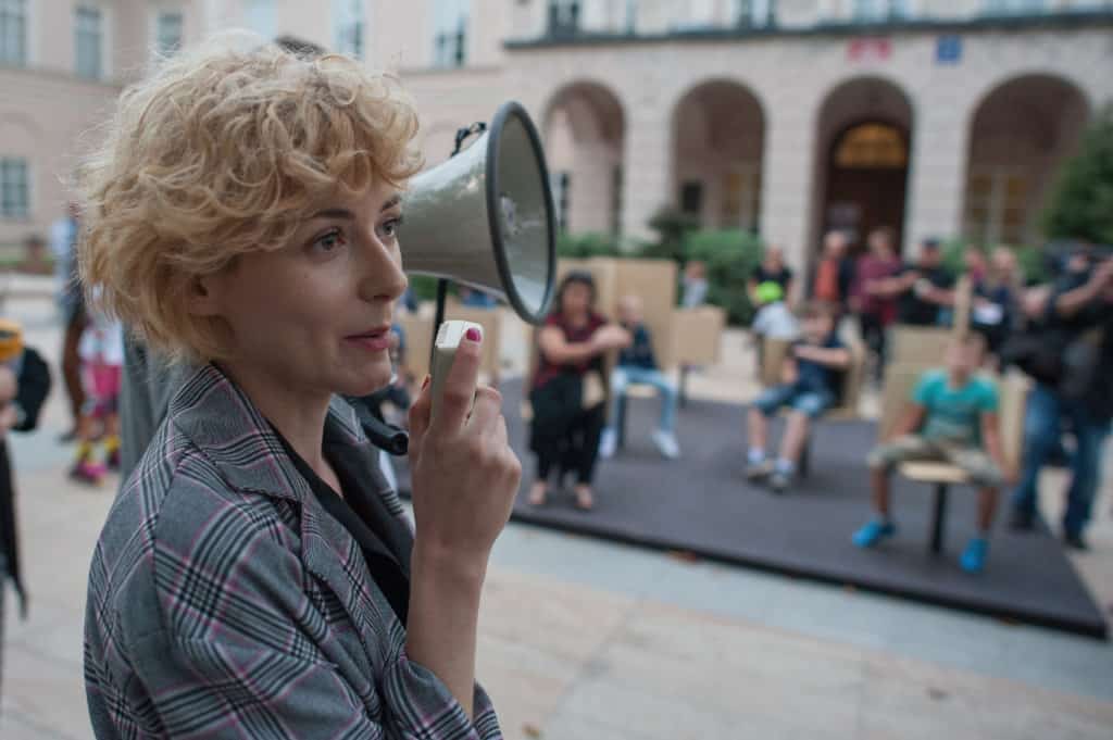 Katarzyna Szczypior and her work Co (relations), 10 Festival of Art in Public Spaces, Open City, Lublin