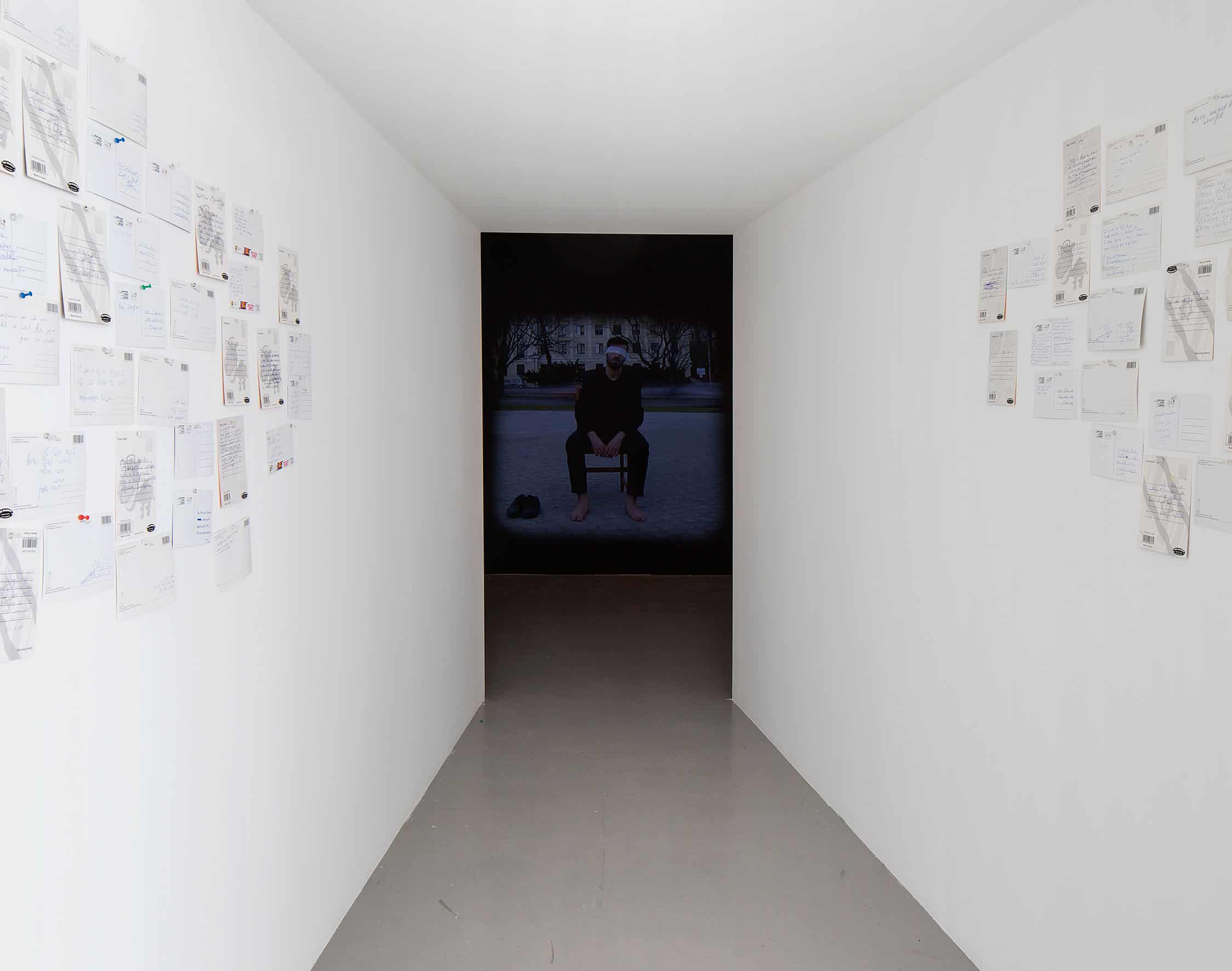 Entrance to the exhibition ‘Operations on places’ in Petach Tikva Museum of Art, photo: Elad Sarig, courtesy of the Petach Tikva Museum of Art