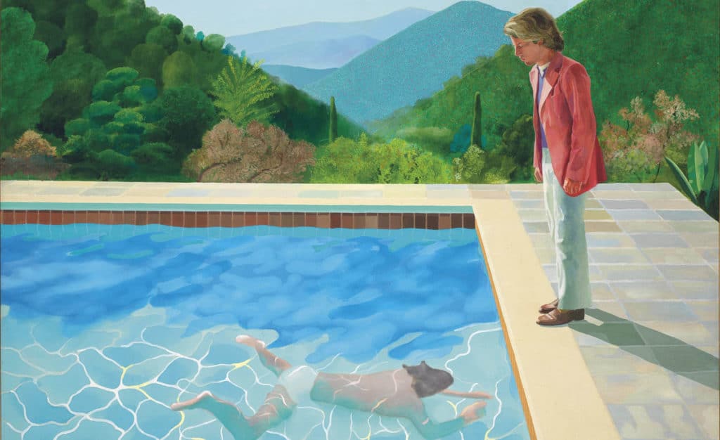 _Portrait of an Artist (Pool with Two Figures)_ (1972) by David Hockney, Courtesy Christie's