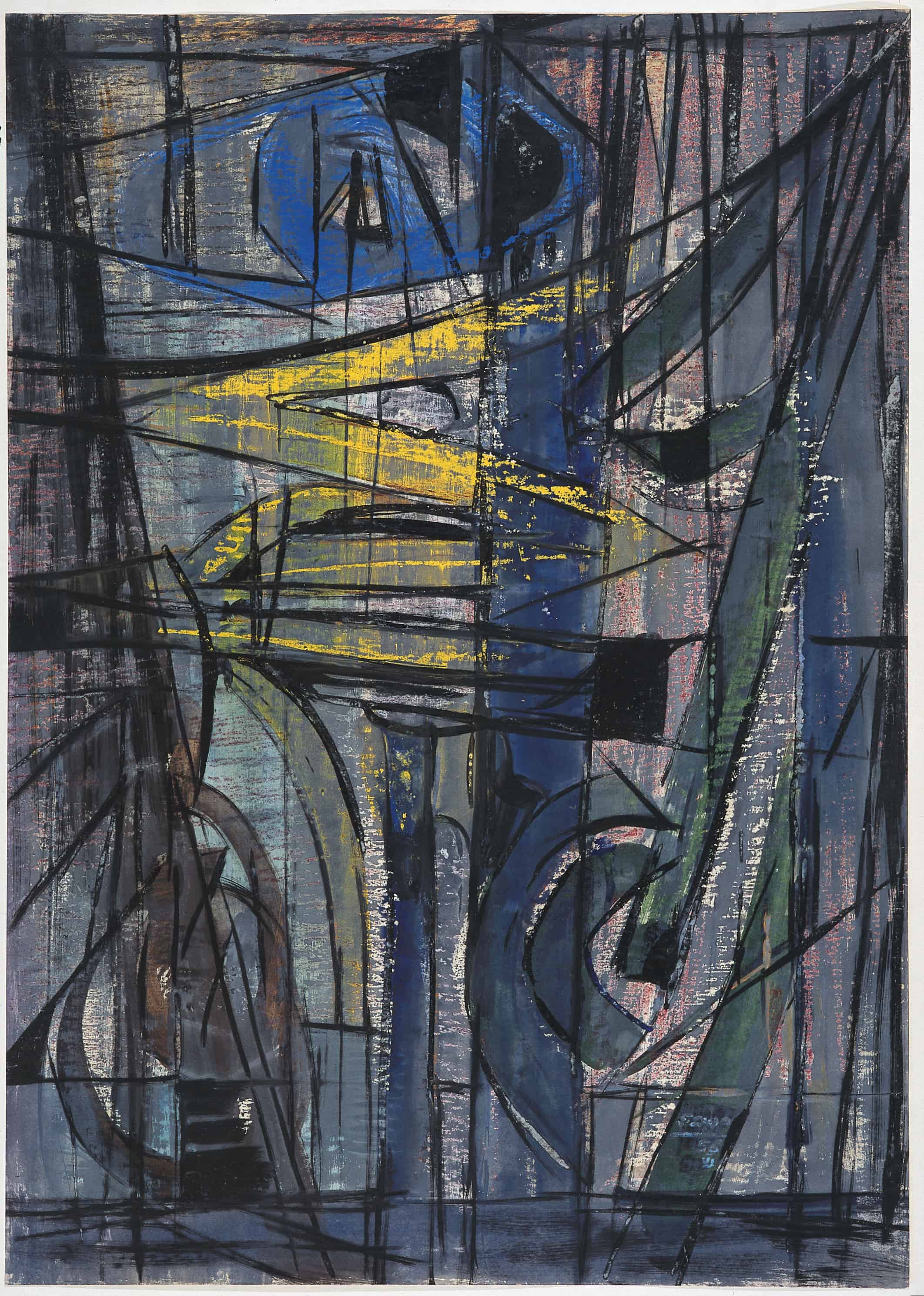 Bogusław Szwacz, Composition, 1956, ink, watercolour, tempera, pastel, paper, photograph by Zygmunt Gajewski (4)