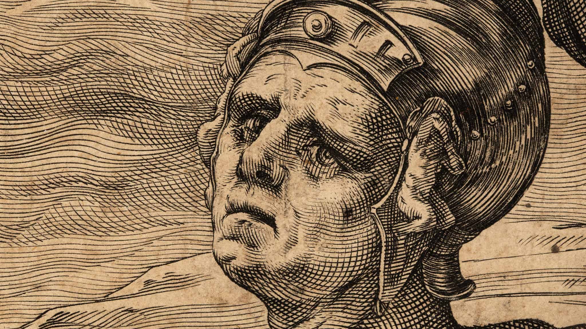 Hendrick Goltzius (1558 - 1617) "Calpurnius", 1586, engraving on paper 35,5 x 23 cm, signed with a monogram: HG fecit