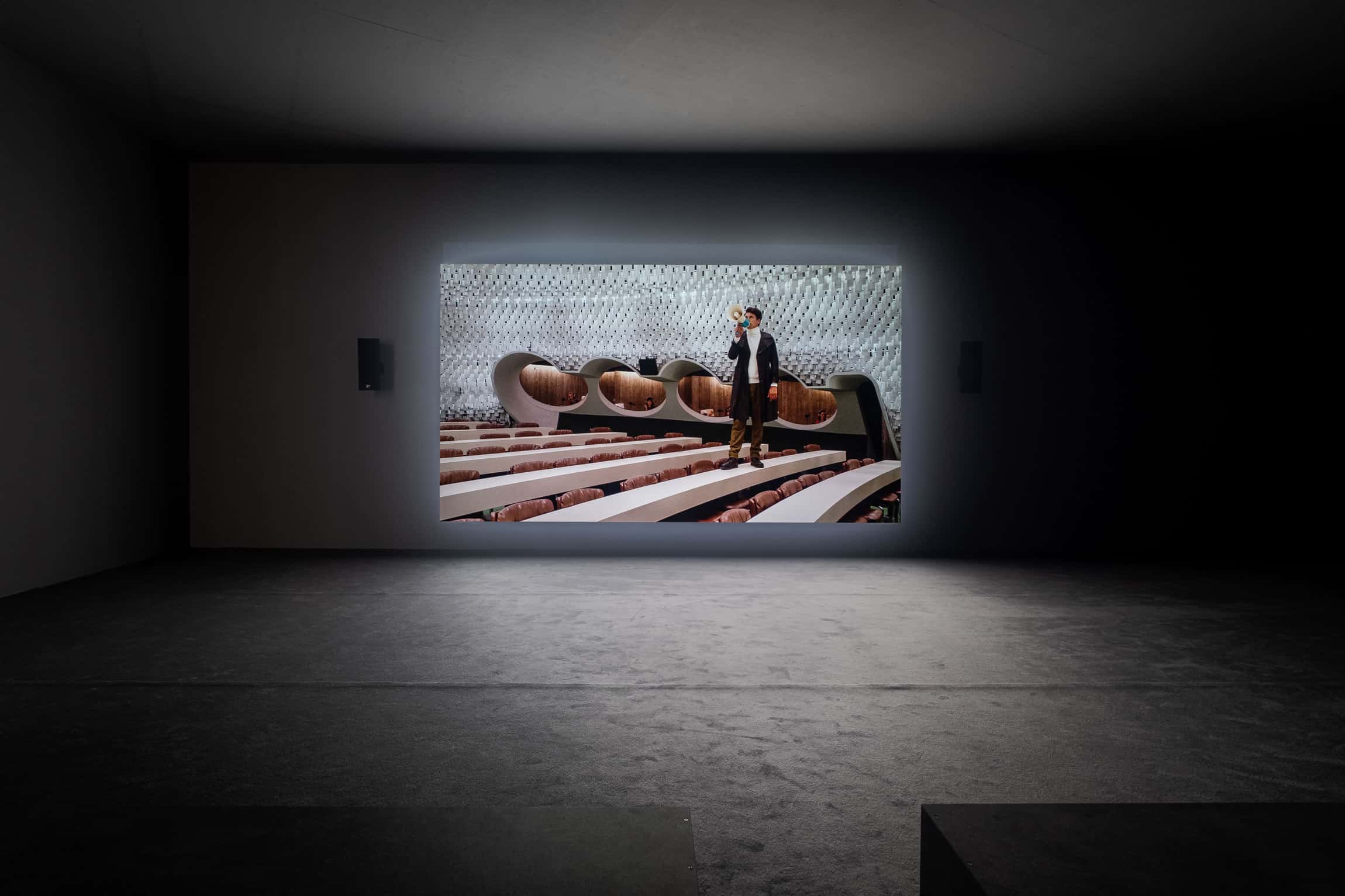 Jasmina Cibic, The Gift—Act I, 2019, video, installation view, Künstlerhaus, Halle für Kunst & Medien, Graz, photo: Mathias Völzke