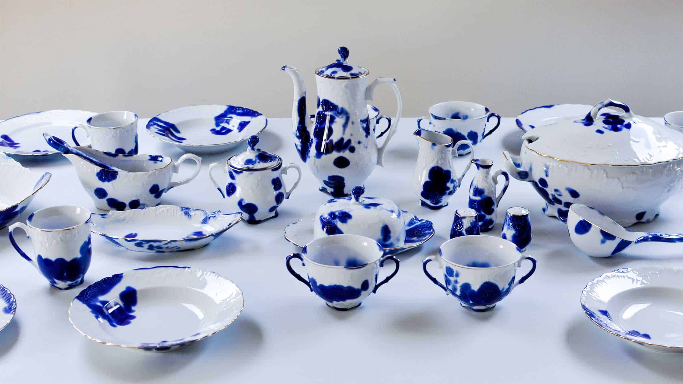 The Human Trace tableware, part of the People from the porcelain factory project, Ewa Klekot and Arkadiusz Szwed.