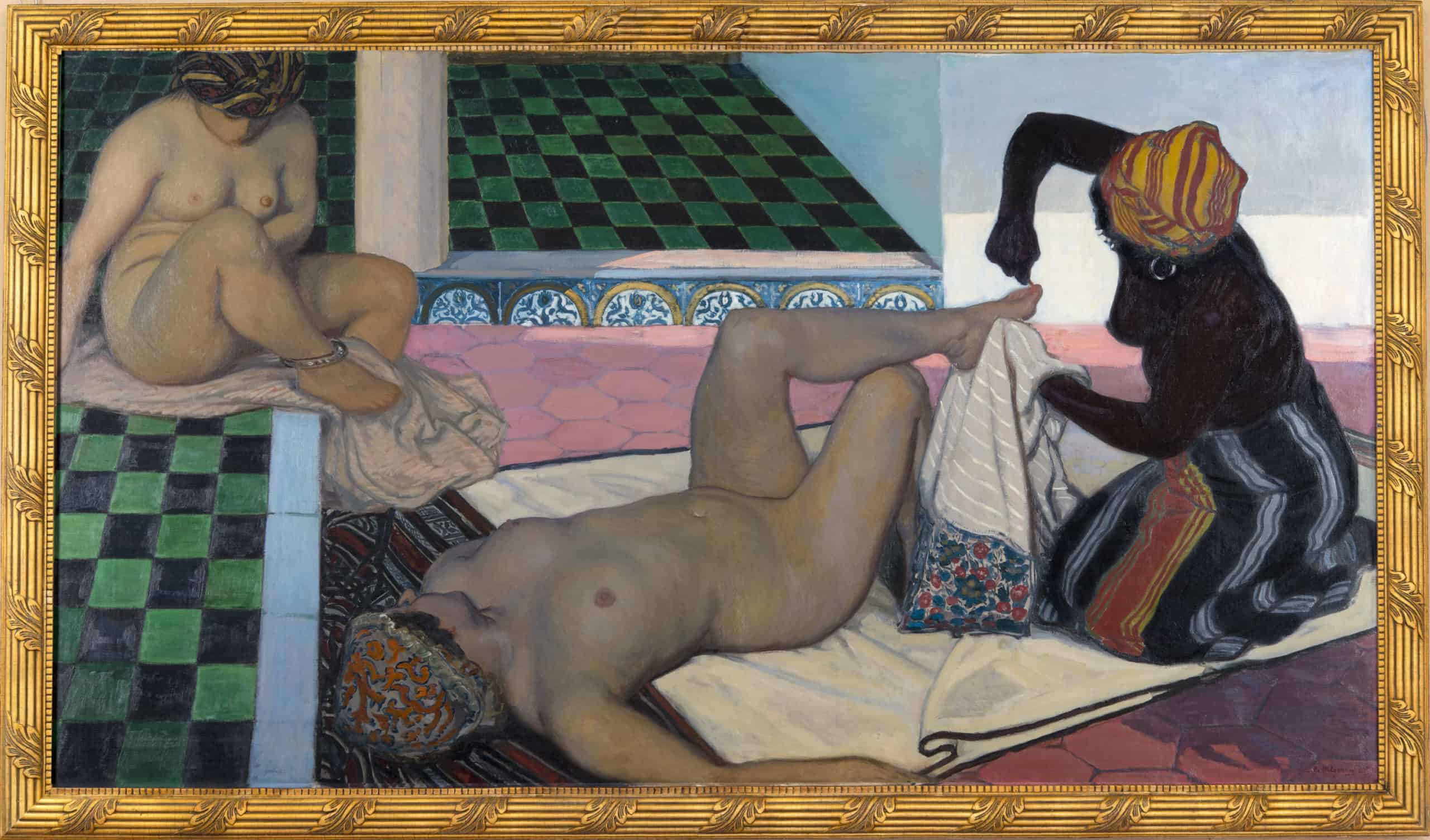 Jules Migonney, Le Bain maure, 1911, Öl auf Leinwand, 104 x 188 cm, Musée du monastère royal de Brou, Bourg-en-Bresse, Foto: Carine Monfray