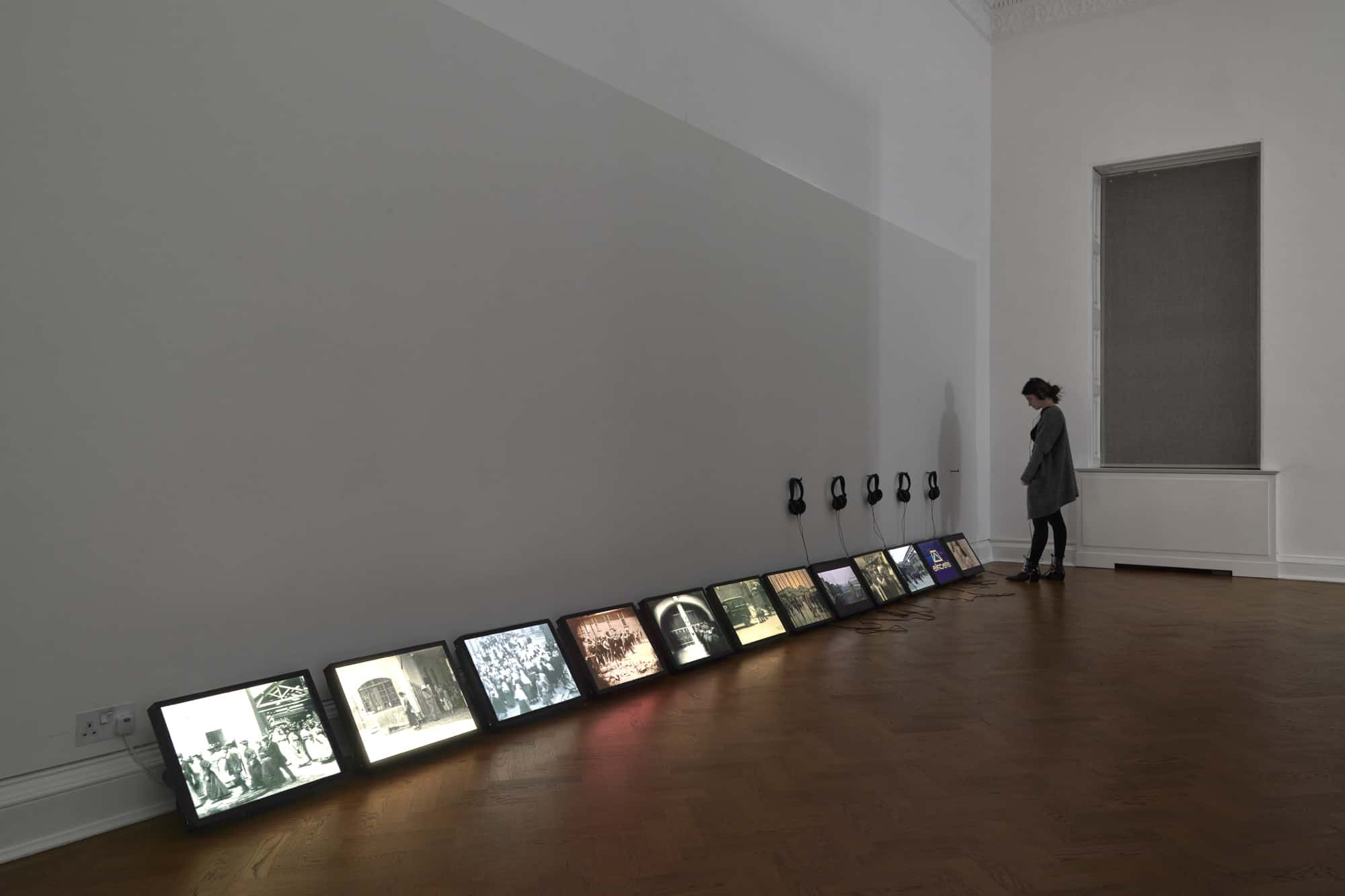 Harun Farocki installation, Life Captured Still, Galerie Thaddaeus Ropac, London