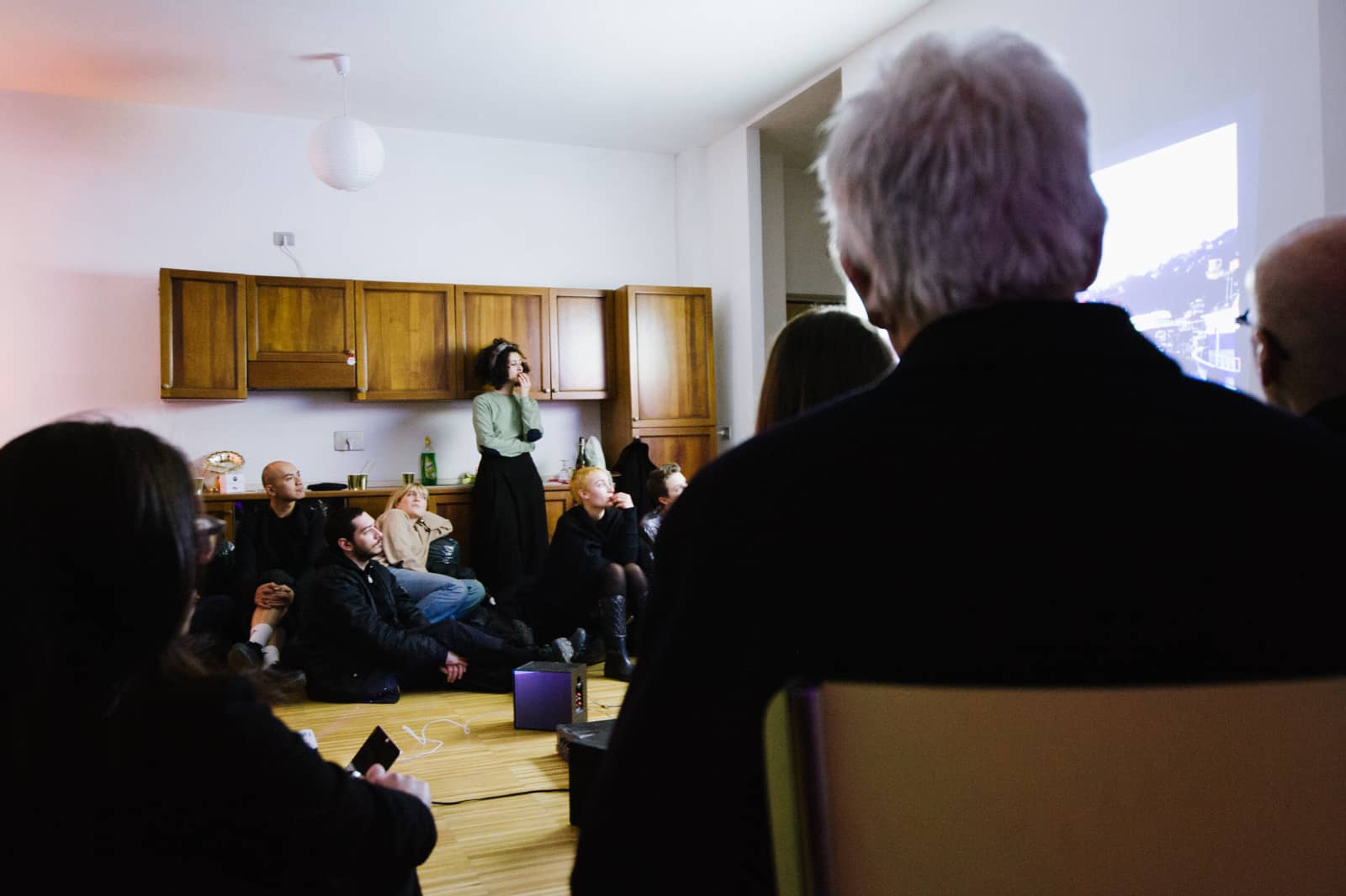 Screening by METASITU in Sergey's private apartment, 2018. Photo by Cristina Leoncini