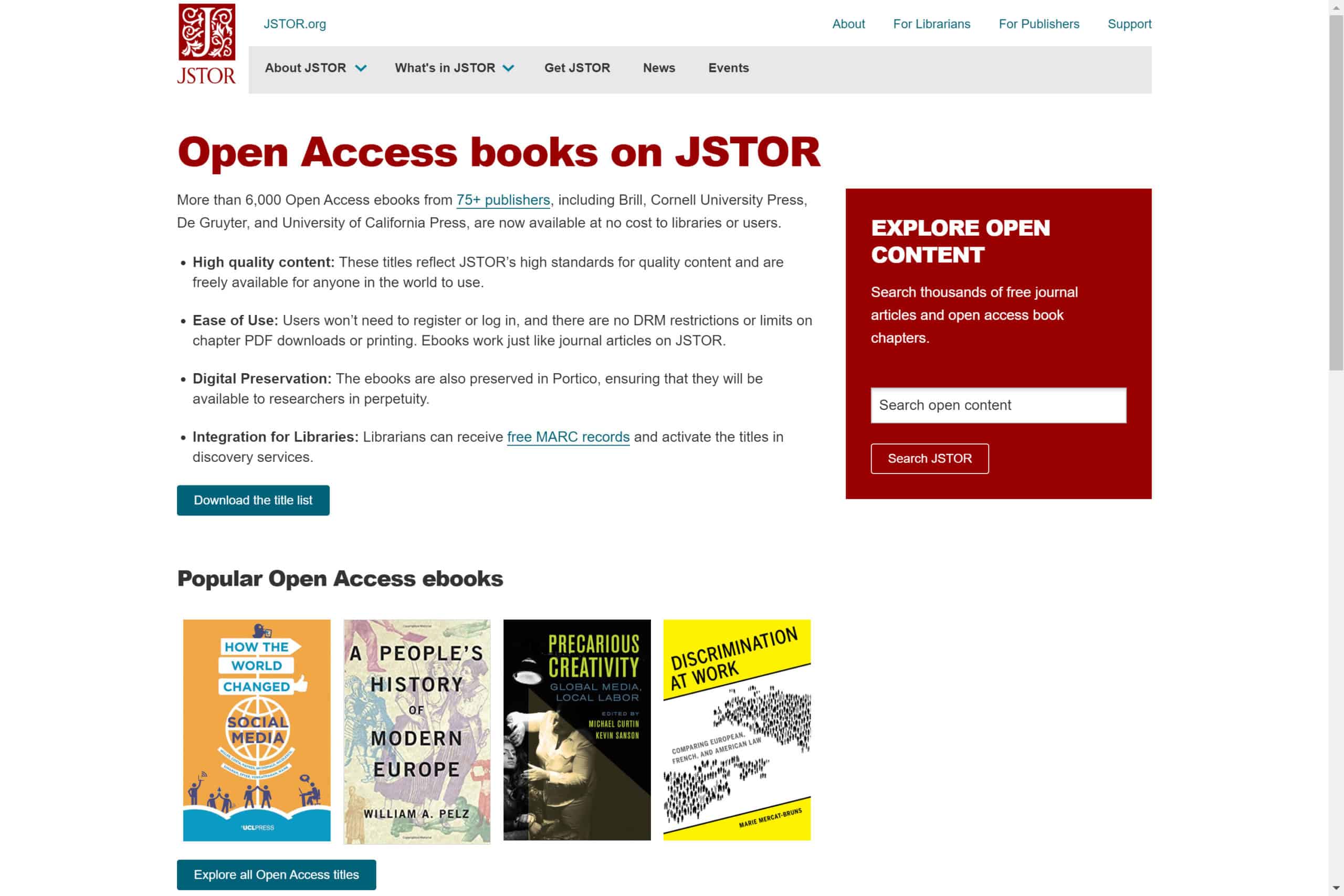 Screenshot of the website Jstore