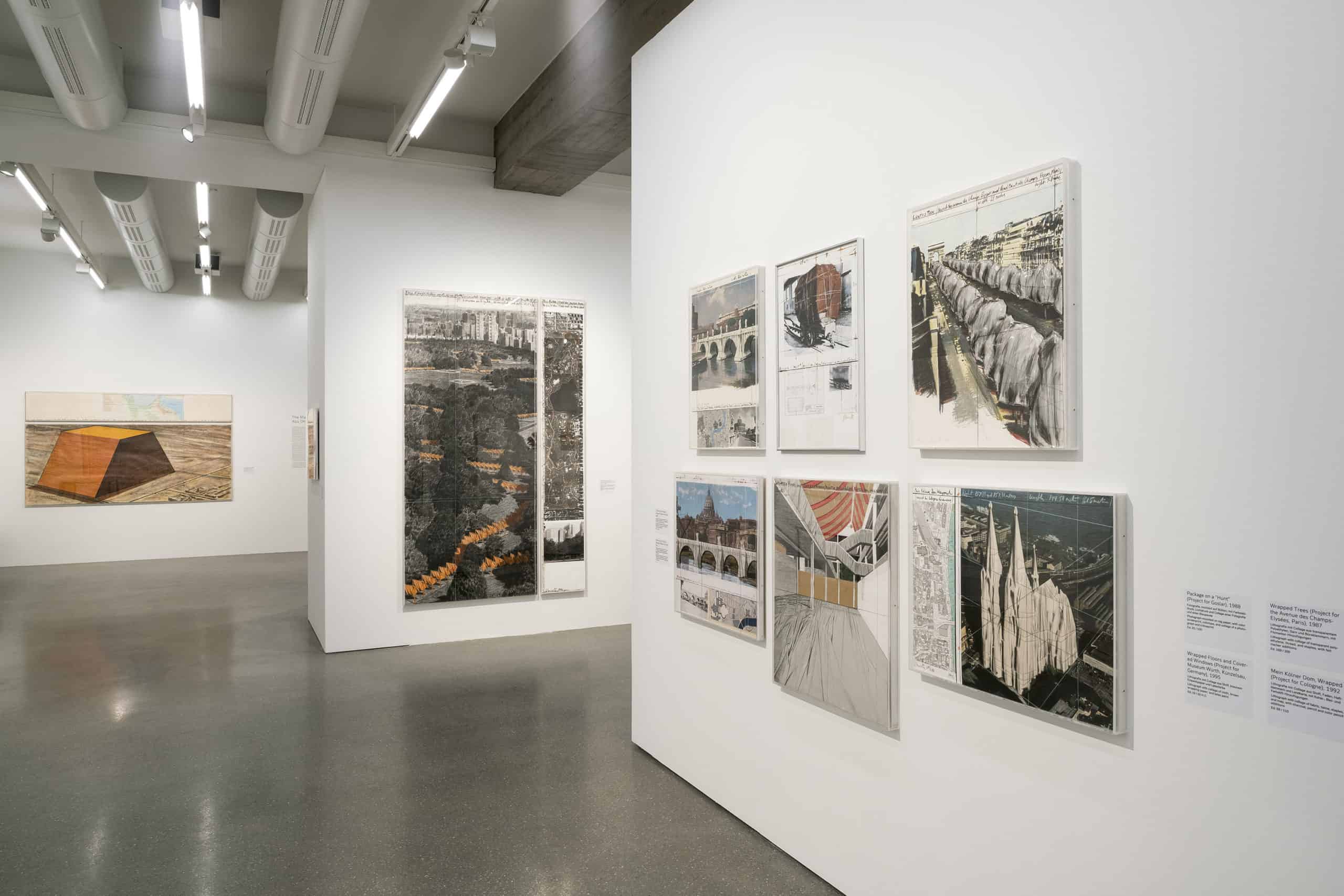 Installation view, Exhibition ”Christo and Jeanne-Claude: Projects 1963-2020”, Palais Populaire, Berlin (6.5.-17.8.2020), photo: Mathias Schormann © Christo