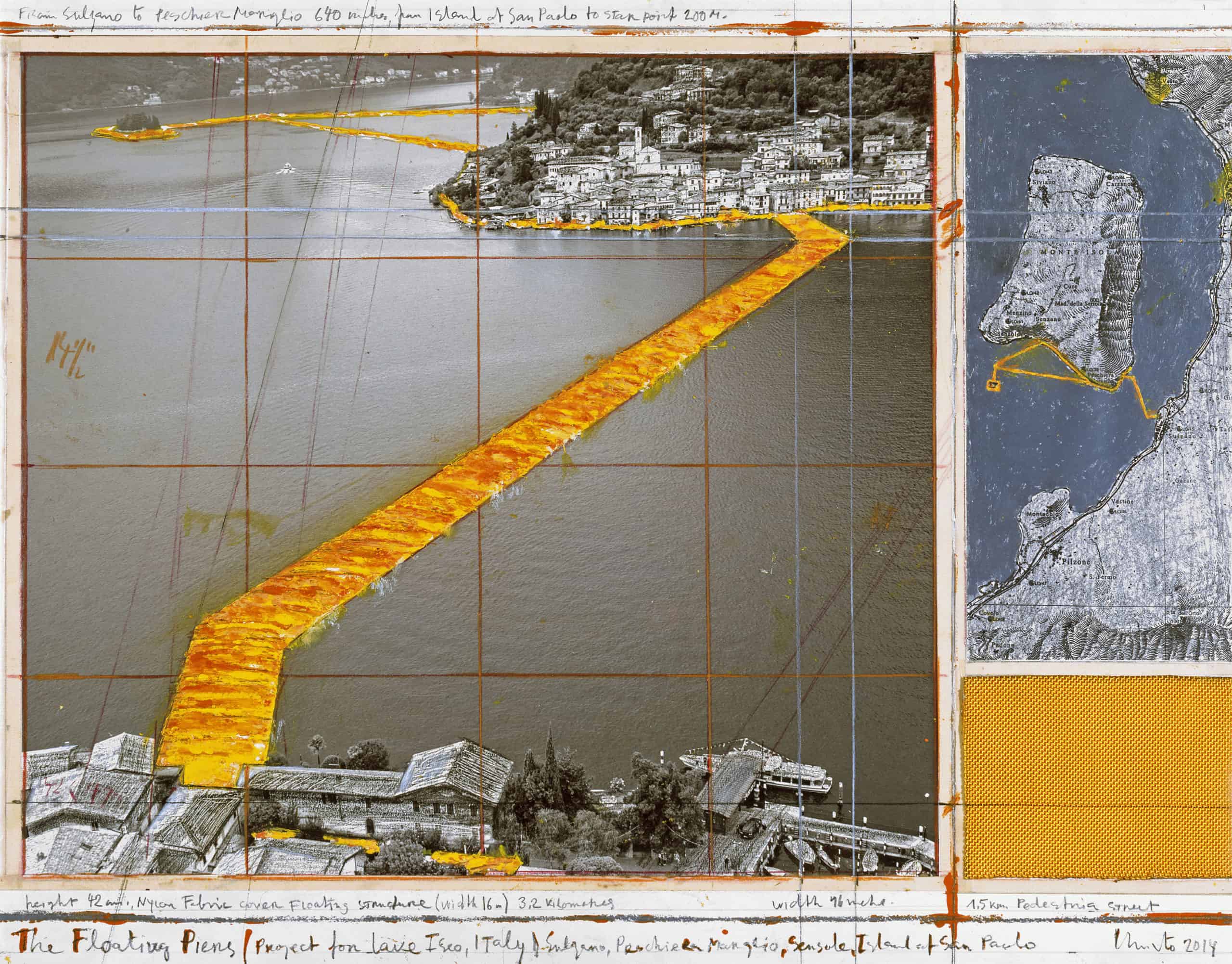 The Floating Piers (Project for Lake Iseo, Italy), 2014, photo: André Grossmann © Christo