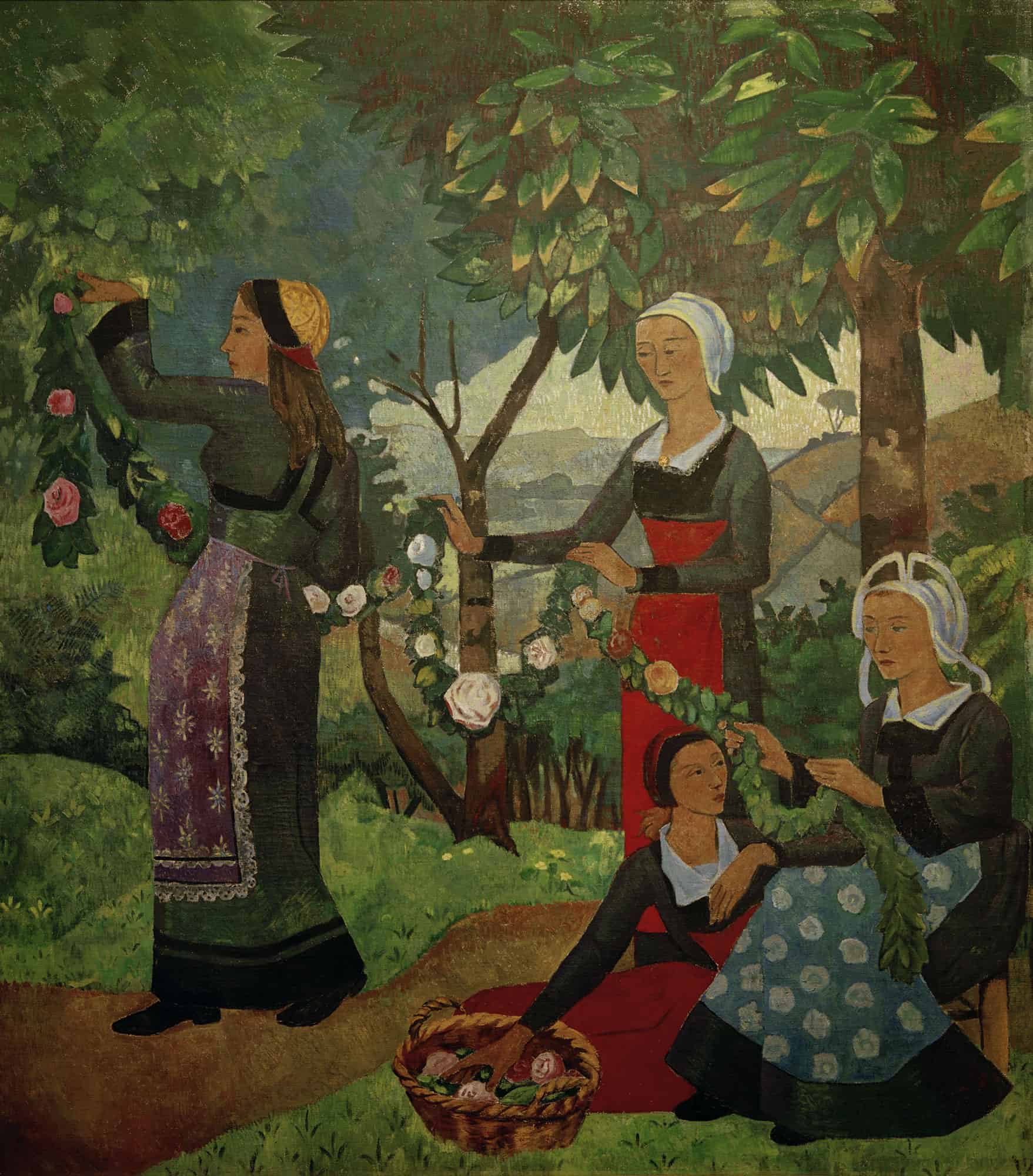 Paul Sérusier, La guirlande de roses, 1898 Huile sur toile, 194 × 175 cm. Genève, Association des Amis du Petit Palais. © akg-images