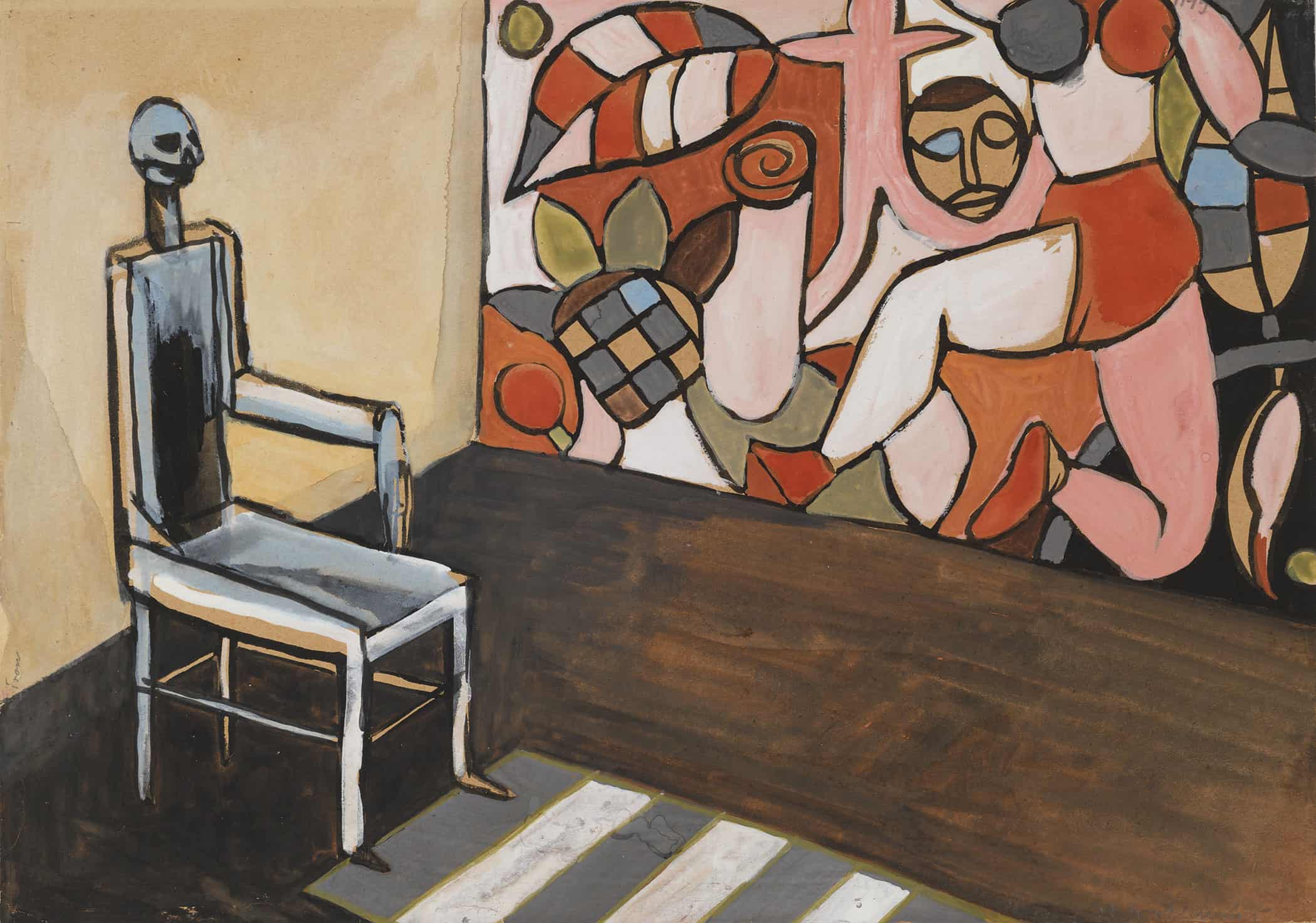 (Throne) / (Tron); undated; gouache, paper; 29.5 × 42 cm; private collection, © Andrzej Wróblewski Foundation