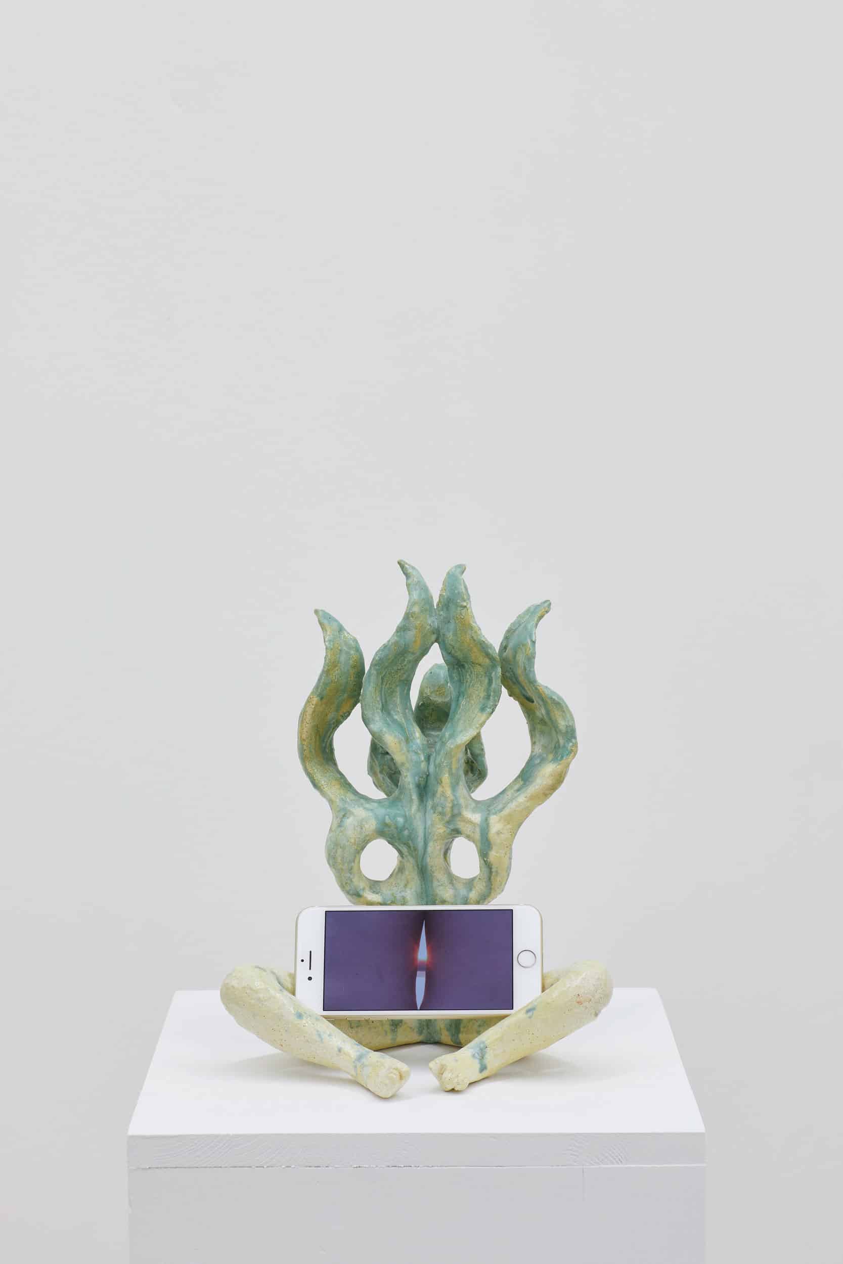 Agnieszka Brzeżańska, Elf, 2019, glazed ceramics, 25x15x15 cm, courtesy of eastcontemporary and the artist, So remember the liquid ground, Milan 2021