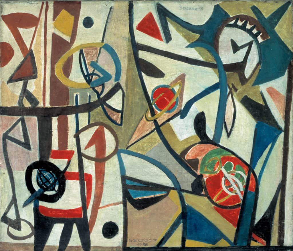 Bogusław Szwacz, Composition, 1948, oil, canvas, photograph by Zygmunt Gajewski