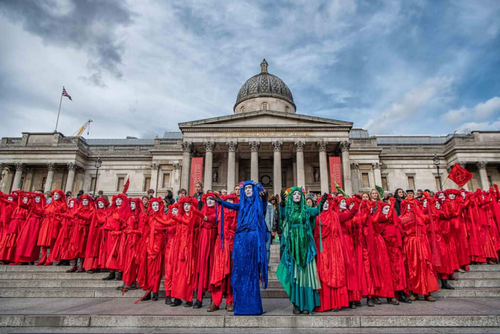 Red Rebel Brigade, Extinction Rebellion, Courtesy of Guy Reece Copyright Striking Faces