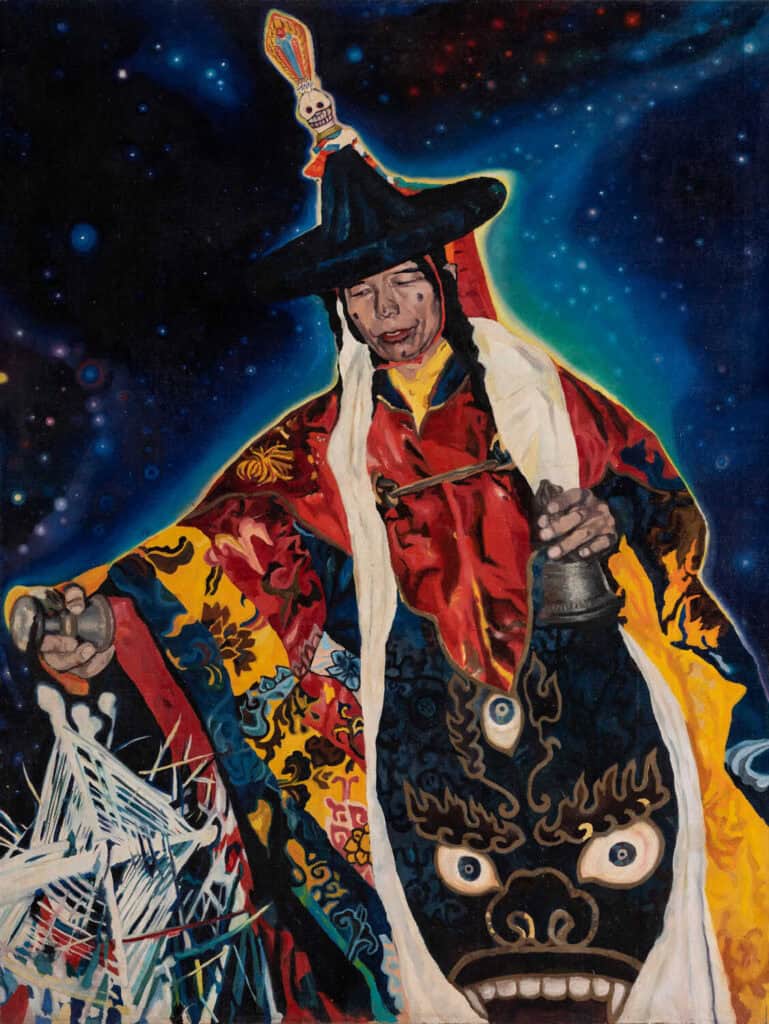 Ewa Ciepielewska, Tenga Rinpoche, oil on canvas,1989, 130 x 120 cm