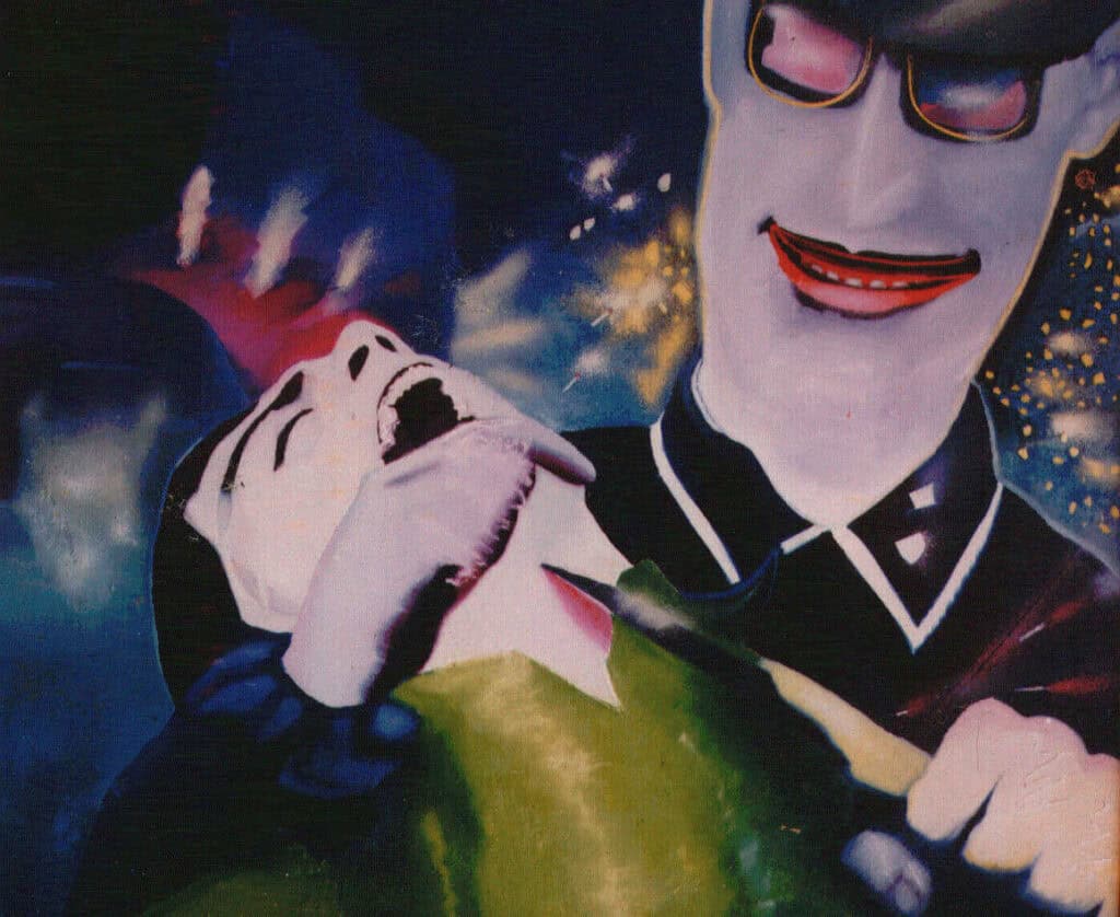 Ewa Ciepielewska, Klaus Schulze Killing Polish Audience, oil on canvas, 1984,130 x 110 cm