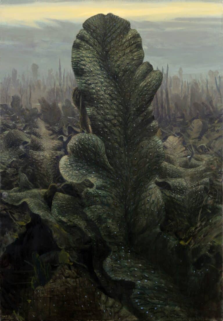 Adam Kašpar, Conocephalum conicum, 130x90cm, oil on canvas, 2020