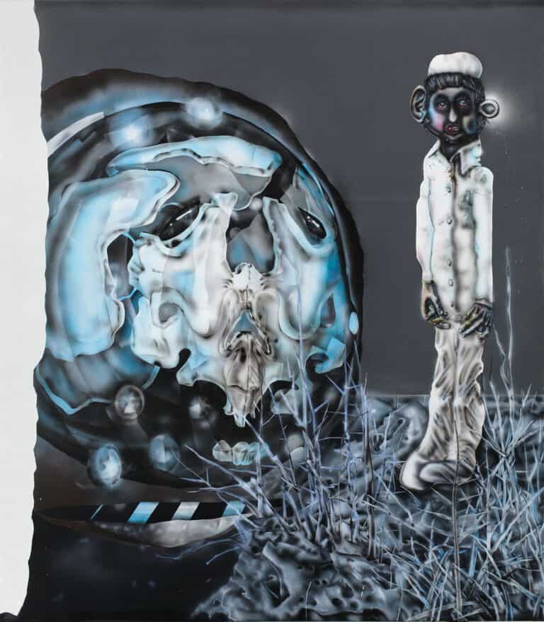 Jakub Matuška aka Masker, Winter ODing On Coke and Finally Dying, 2013, acrylic on canvas, 200 × 180 cm