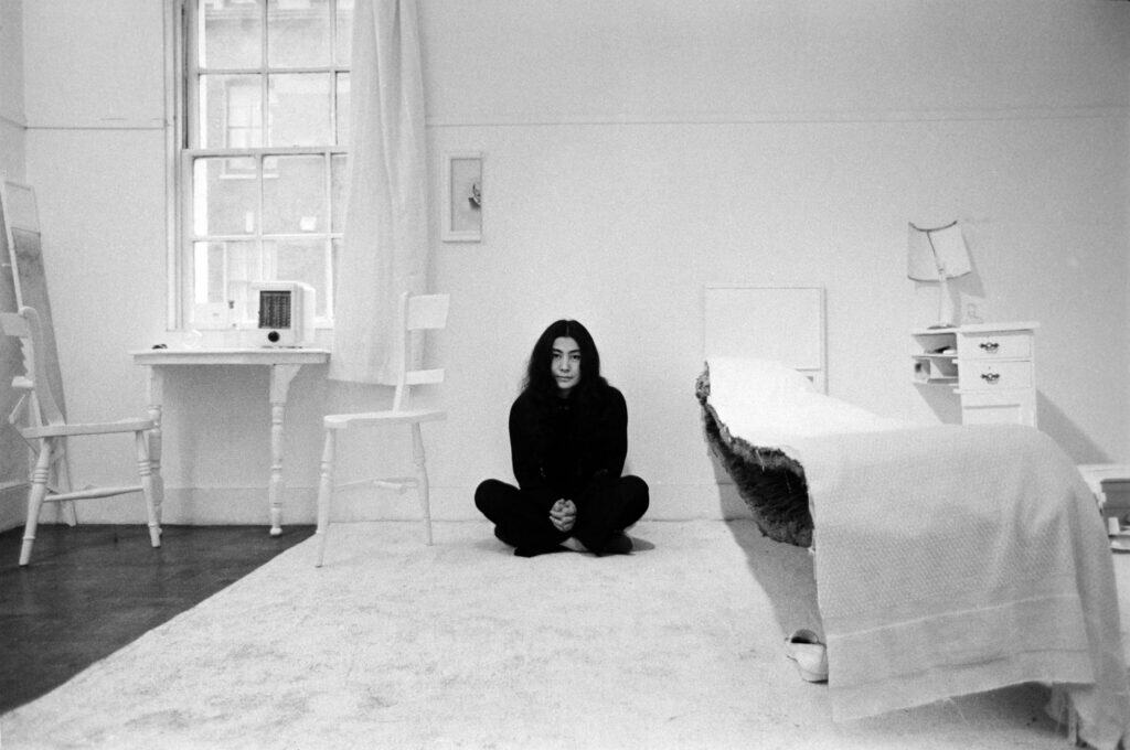 Yoko Ono with Half-A-Room 1967 from HALF-A-WIND SHOW, Lisson Gallery, London, 1967. Photo © Clay Perry