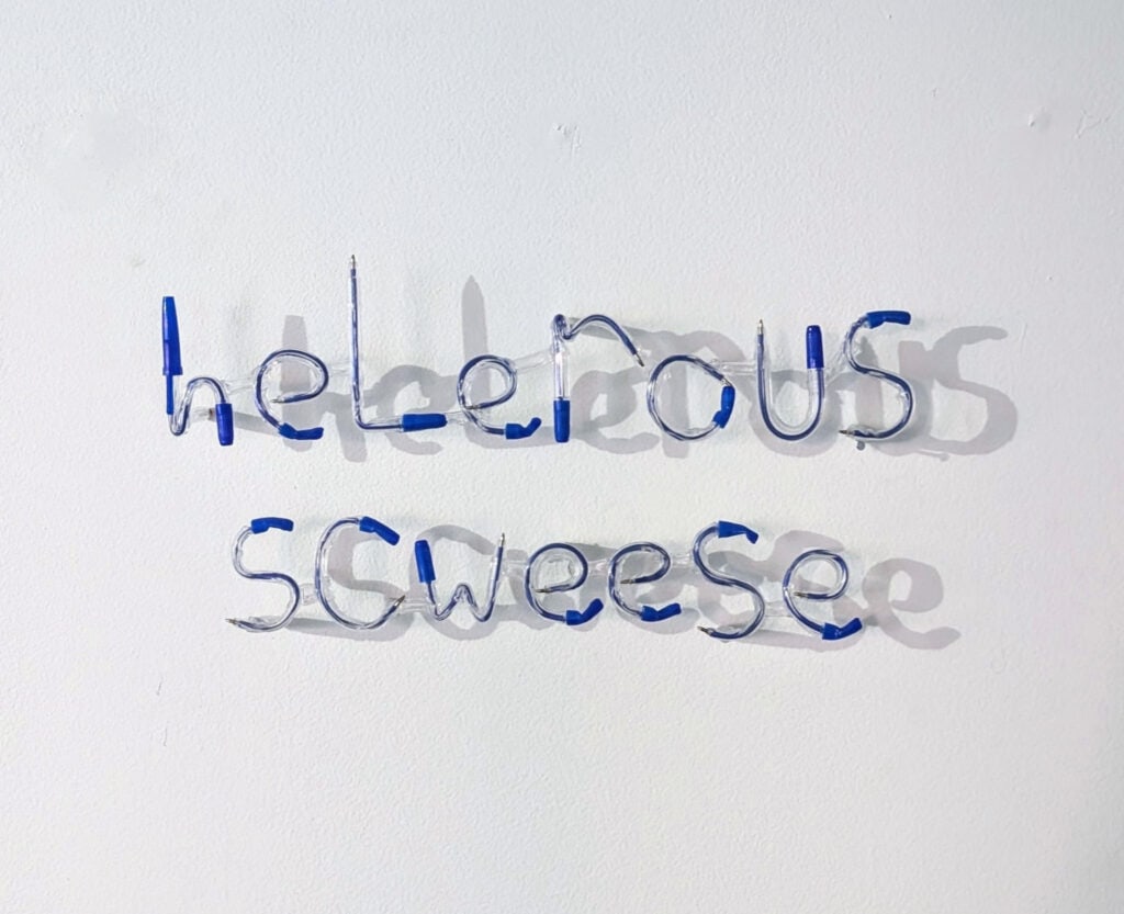 Ty Locke, Helerous Scweese, 2025. Modified ball point pens. 20 x 40 x 5 cm. Courtesy of the Artist and Copperfield, London. Copyright the Artist_