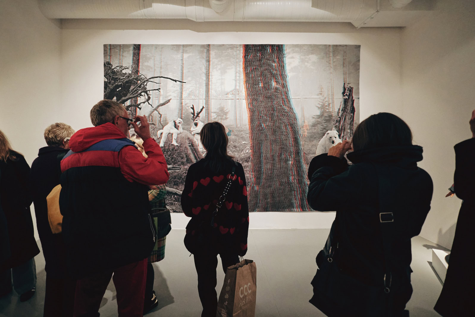 CHANGES. Exhibition of works from the collection of the British Council, Centre for Contemporary Art Laznia, photo by Daria Szczygieł. Artwork in photo: MAKE TOFU NOT WAR, Goshka Macuga, 2018. © Goshka Macuga and Kate MacGarry, London.