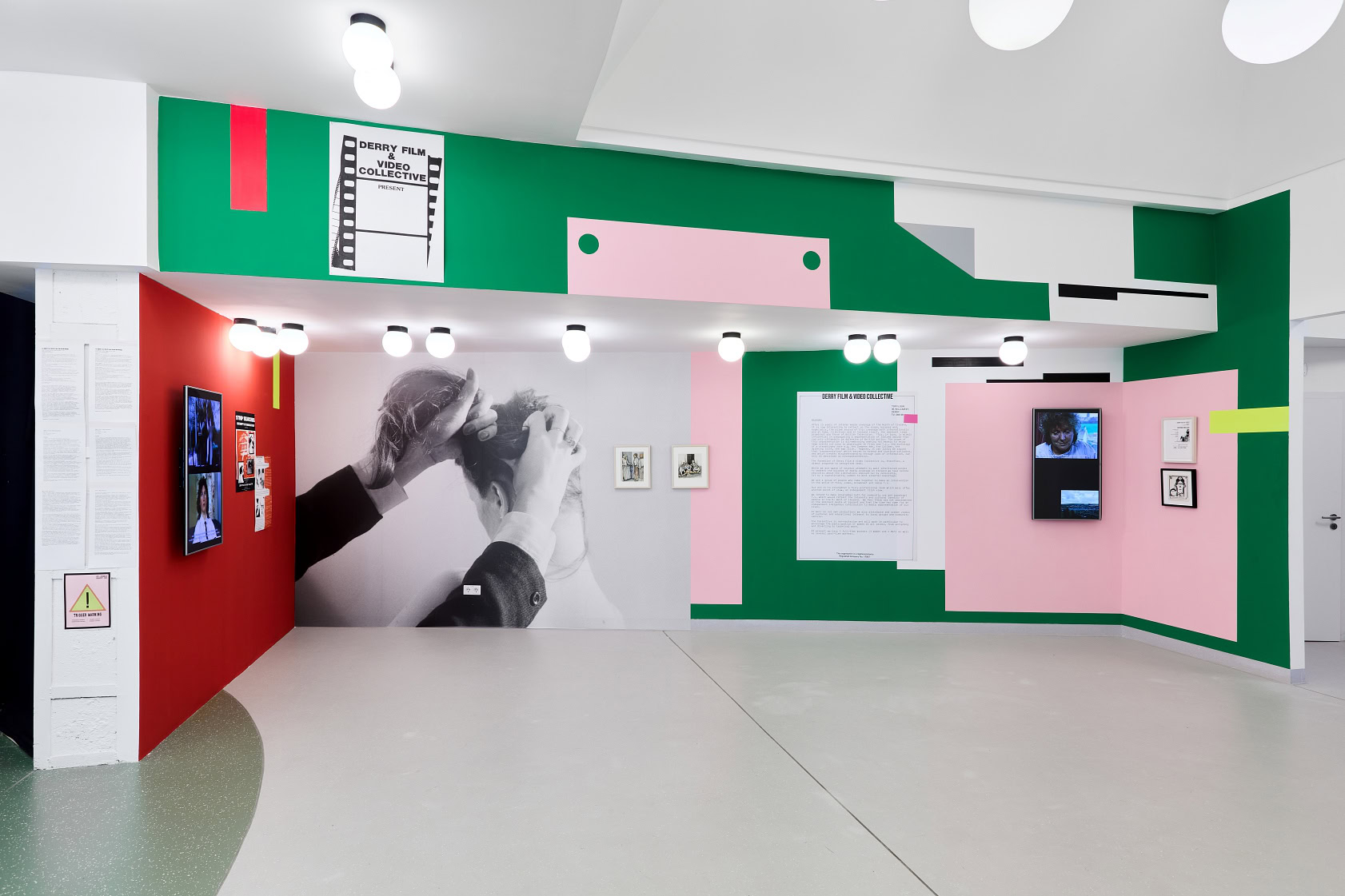 Derry Film and Video Collective, installation shot, these walls are not defend us, 2025, photocredit: David Bíró, copyright: OFF-Biennale Budapest Archive