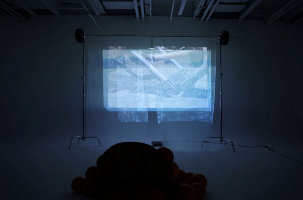 The Installation view of “Until the Sea Turns Blue”, 2’11”, 2023