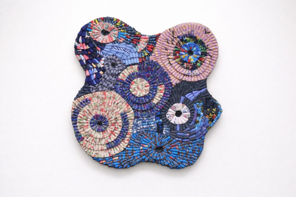 Emmanuel Aggrey Tieku, We Can’t Be Bothered, 2025, 130cm x 116cm x 4cm. Courtesy of the artist