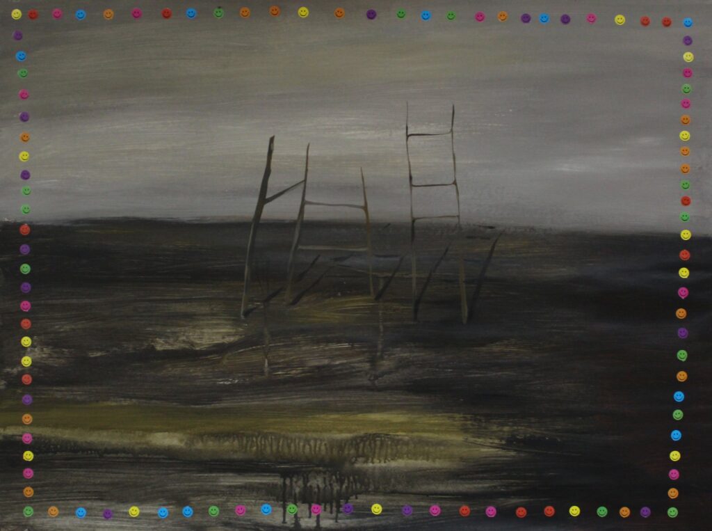 Karina Synytsia, Scorched Earth, 2022, acrylic on paper, 50 × 80 cm. Courtesy of the artist