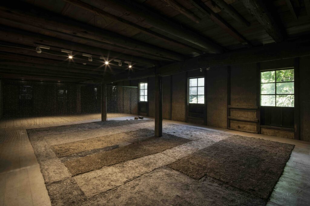 Florencia Sadir, Lluvia de barro, Mud Rain, 2021. nstallation view at Aichi Triennale 2022. Photo: ToLoLo studio