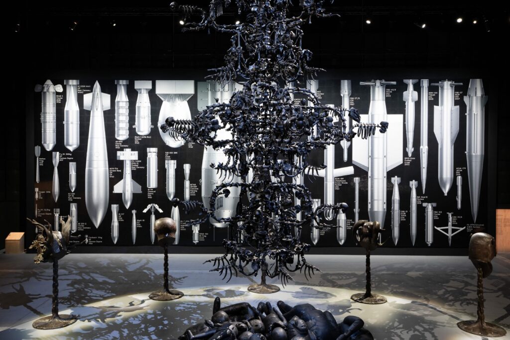 Installation view of "Ai Weiwei, Button Up!" at Aviva Studios. Photo: Hugo Glendinning