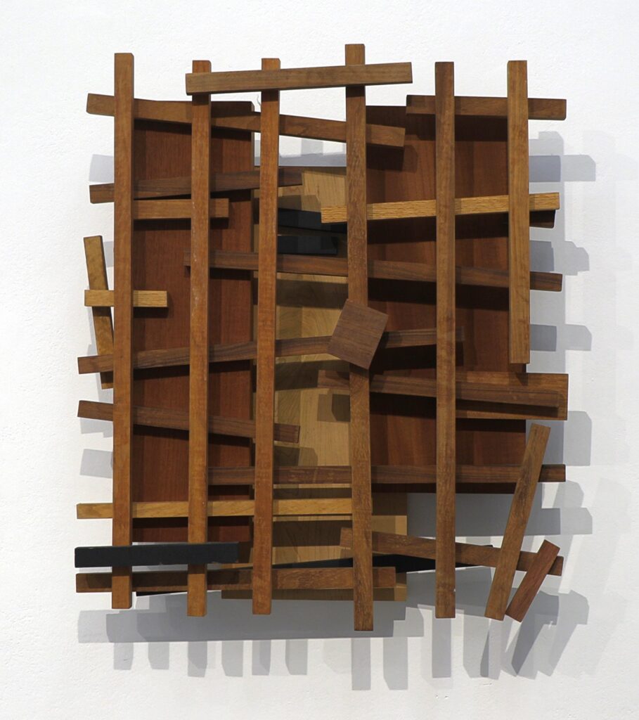 Jerzy Budziszewski, Marcel, 2004, wood, acrylic, 61 x 70 17 cm