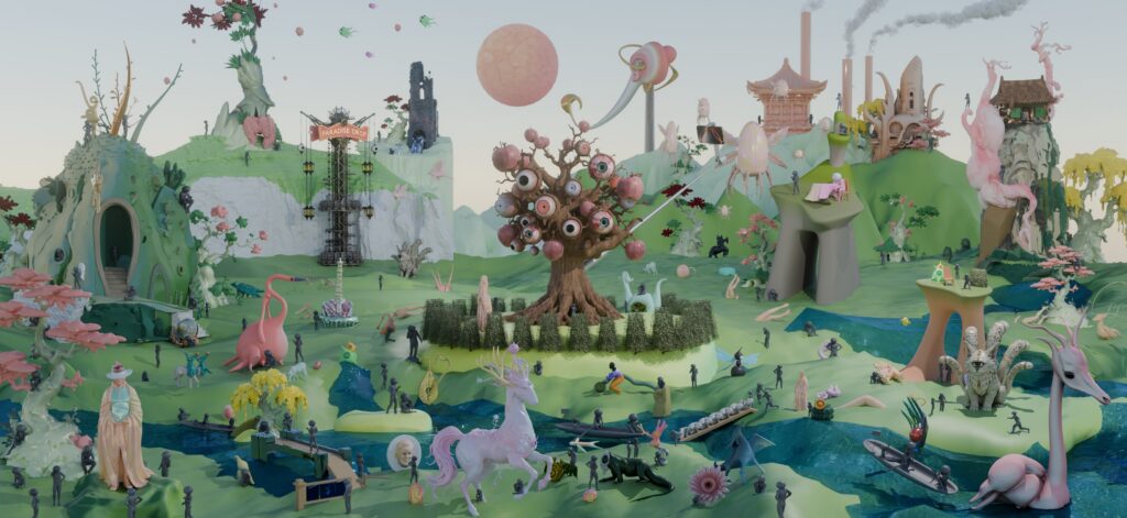 Victoria Yuan, Divine Entertainment Ltd., 2025, 3D modeling & digital print, 50 x 150 cm