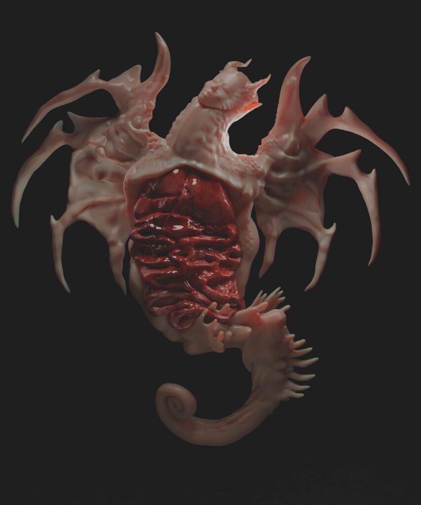 Alesia Maisei, Chimera, kinetic object, 3D print and metal pedestal