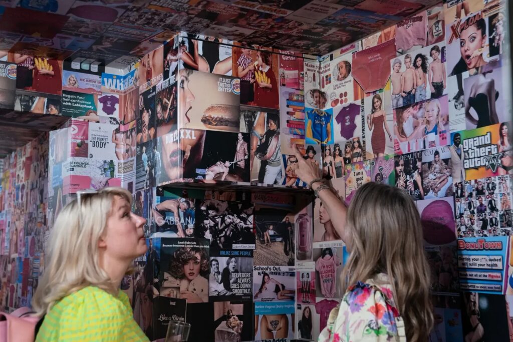 Karen Page, view of the installation _Wallpaper Of Our Culture_ at London’s 309 Bethnal Green Road, 2025. Courtesy of the artist.