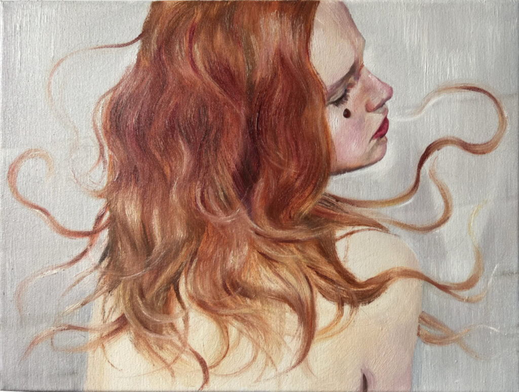 Agata Kus, Medusa III, 2023, oil on tulle