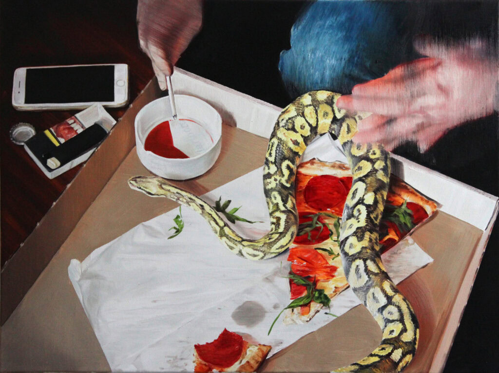 Agata Kus, Pandora, 2020, oil on canvas, 60x80 cm