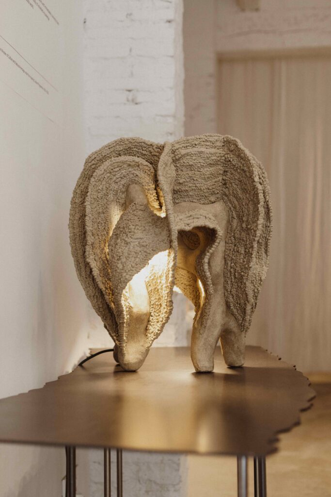 Agnieszka Mazur, Knitting Sand_03, 2024. View of the exhibition "Crafting Reality" at Pasaje94, Valencia, 12.09–31.10.2026. Photo by Alka Murat