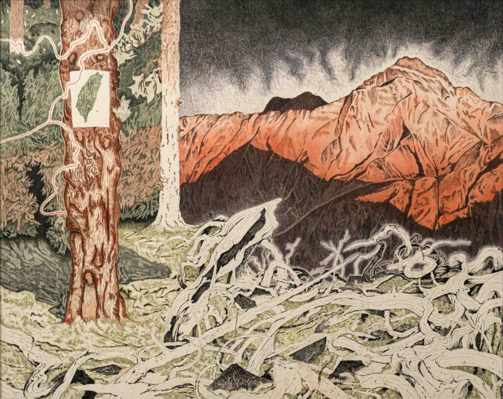 General Public Category Special Selection: Tsai-En Lee, Pole of Inaccessibility—Yushan, 91 × 72 cm, gouache