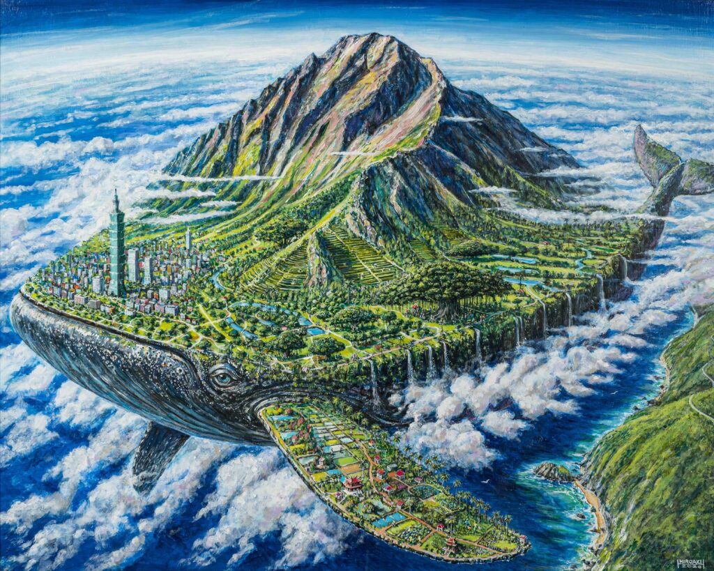 International Category Special Selection: Hiroaki Hyodo, Flying Whale: Yushan, 91 × 72 cm, acrylic