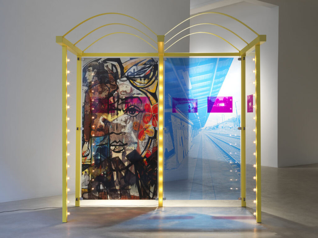 Jasmin Werner, Haltestelle Müncheberg, Feuerwehr, 2026, exhibition view Projections Onto the East, Neuer Berliner Kunstverein (n.b.k.), 2026 © Photo: n.b.k., Jens Ziehe