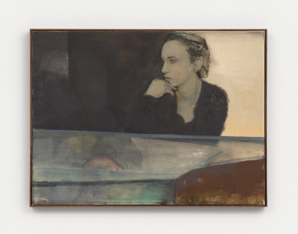 Justin de Verteuil, Jazz Night (Hotel Vilnia), 2026, oil on canvas. Photo_ Tino Kukulies. Courtesy of the artist and Sies + Höke, Düsseldorf
